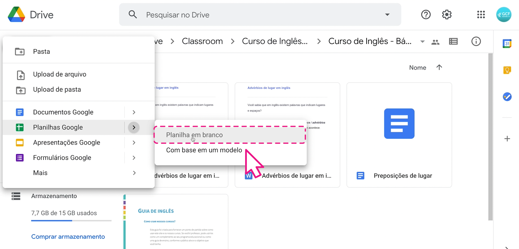 Como utilizar o Google Drive integrado a Google Sala de Aula 16